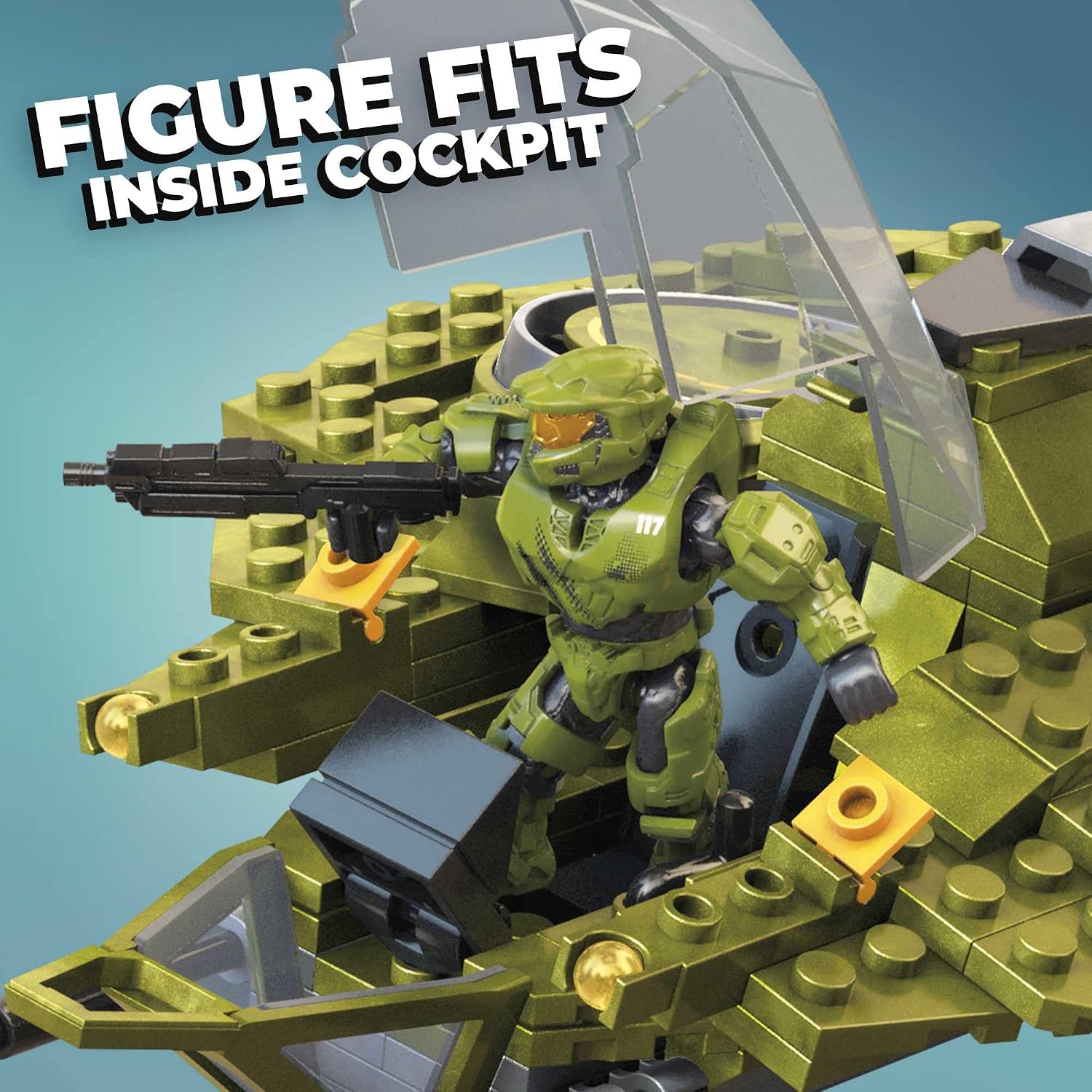 MEGA Halo Infinite Toy Building Set, UNSC Wasp Onslaught Aircraft with 406 Pieces, 4 Poseable Action Figures and Accessories, for Collectors