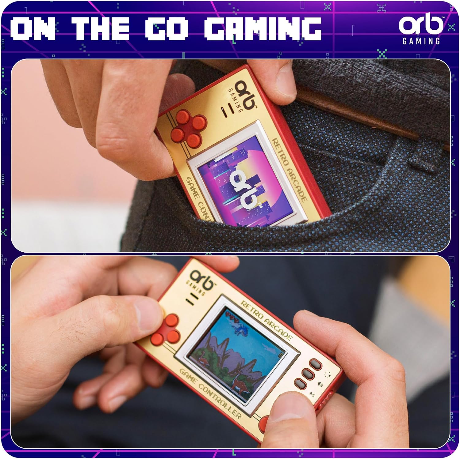 Mini Retro Games Console, 150 in-Built Games, 8-Bit Retro Gaming Handheld Console, 1.8” Full Colour LCD Screen Pocket Console, Immersive Sound Games Console - ThumbsUp!