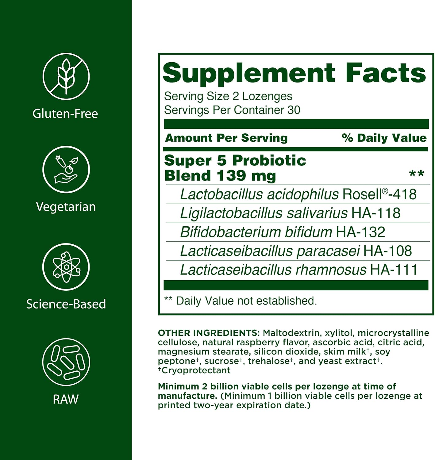 Flora - Super 5 Lozenge Probiotic - 2 Billion Cells - Supports Kids' Immune