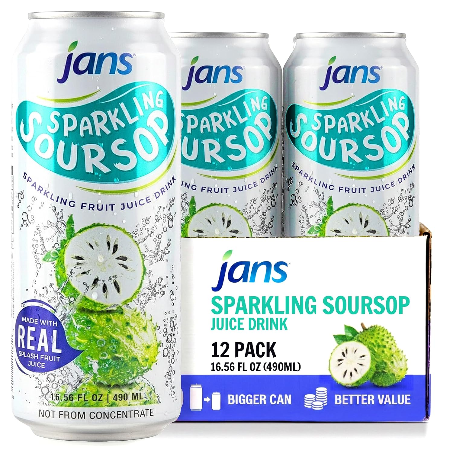 Jans 100% Coconut Water With Pulp, Unsweetened, 16.57 Fl Oz, Pack of 12