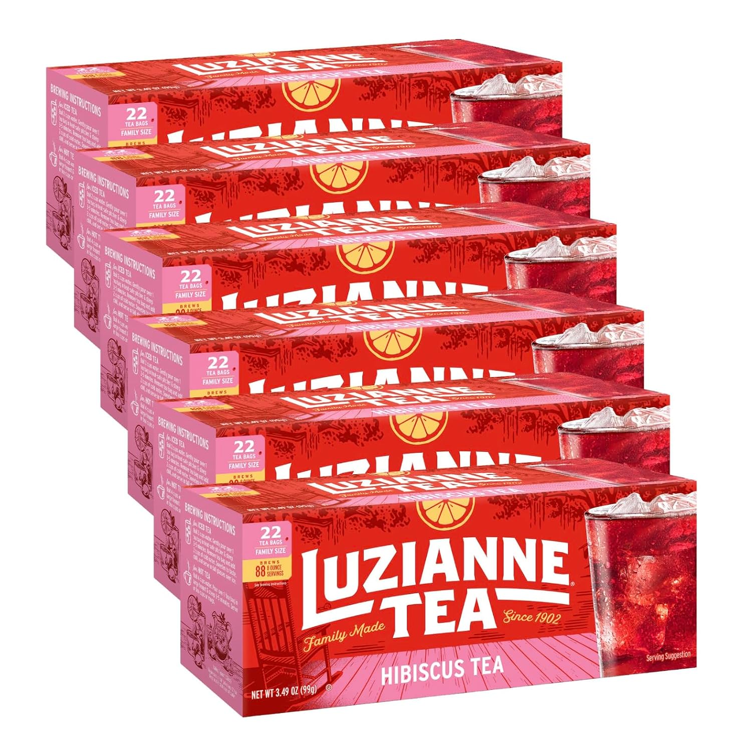 Luzianne Green Tea Bags, Family Size, 24ct Box (Pack of 1)