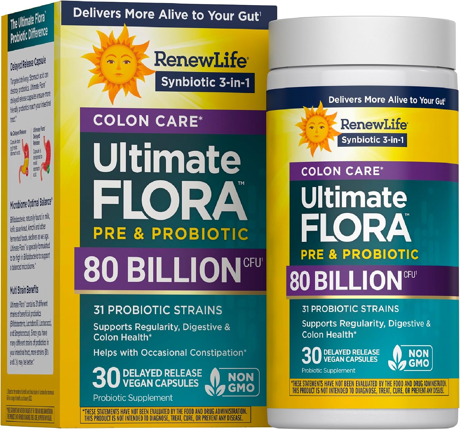 Renew Life Ultimate Flora Probiotic 80 Billion CFU | 31 Strains