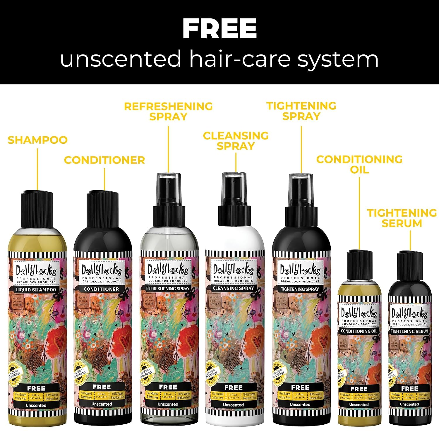 Dollylocks Cleansing Rinse-free Shampoo Spray | Removes Build-up + Moisturizes | Plant-Based Residue-free Vegan | Locs, Braids, Hair Extensions