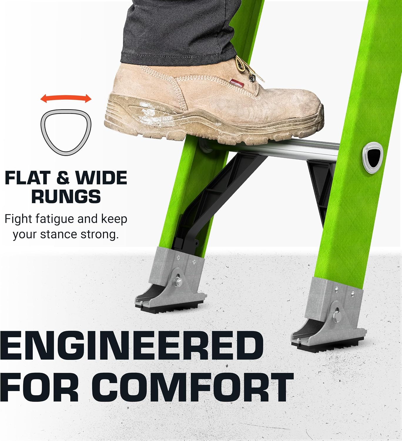 Little Giant HyperLite 16', Extension Ladder, Fiberglass | Lightweight Fiberglass Extension Ladder, Non-Conductive, For Electricians and Contractors
