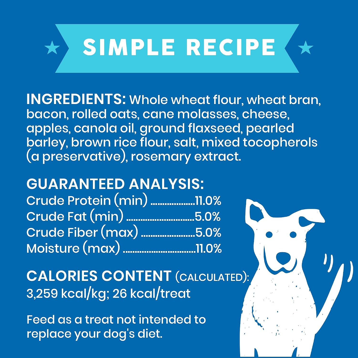 Cloud Star Wag More Bark Less - Dog Treats - Crunchy Biscuits - Oats & Grains Bacon, Cheese & Apples - 16 oz Box