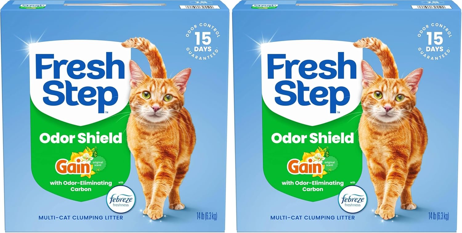 Fresh Step Extreme Clump Multi Cat Clumping Cat Litter, 14 lb. | Forms Tight Clumps, Easy To Scoop, Scented, Ammonia Block Technology, Low Dust, Compatible with Most Auto Litter Boxes