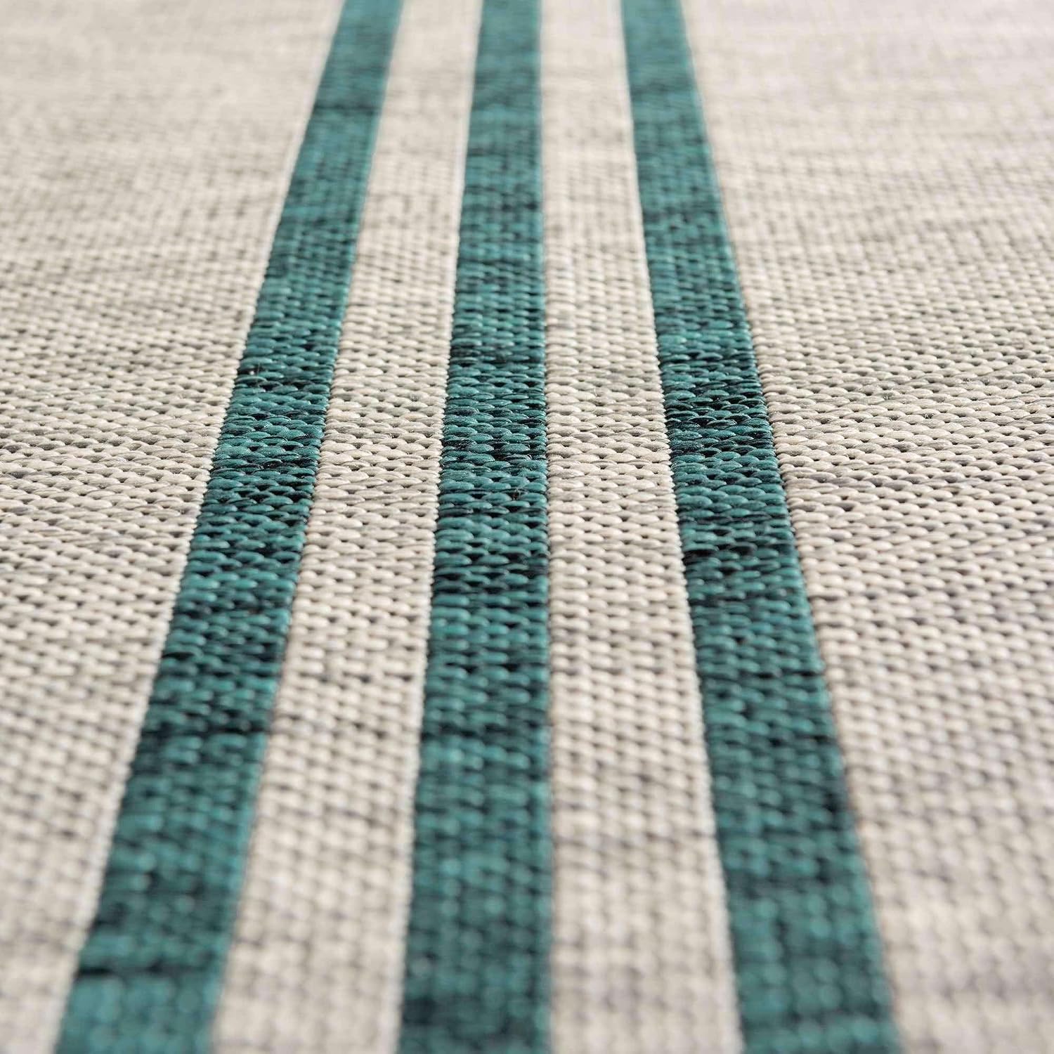 Unique Loom Outdoor Collection Area Rug - Anguilla (9' x 12' Rectangle, Blue/ Ivory)
