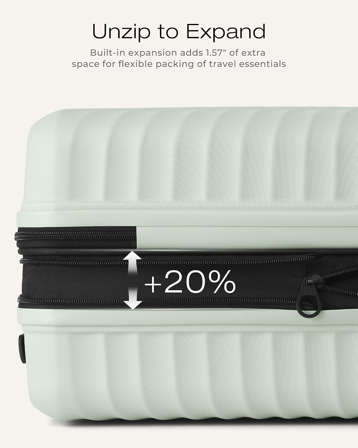 Coolife Luggage Carry-On, Lightweight PC Hardside Suitcase, 20-Inch, Black | Expandable Carry-On, Dual Spinner Wheels, TSA-Approved Lock, Upgraded PC Hardshell, Durable Travel Suitcase