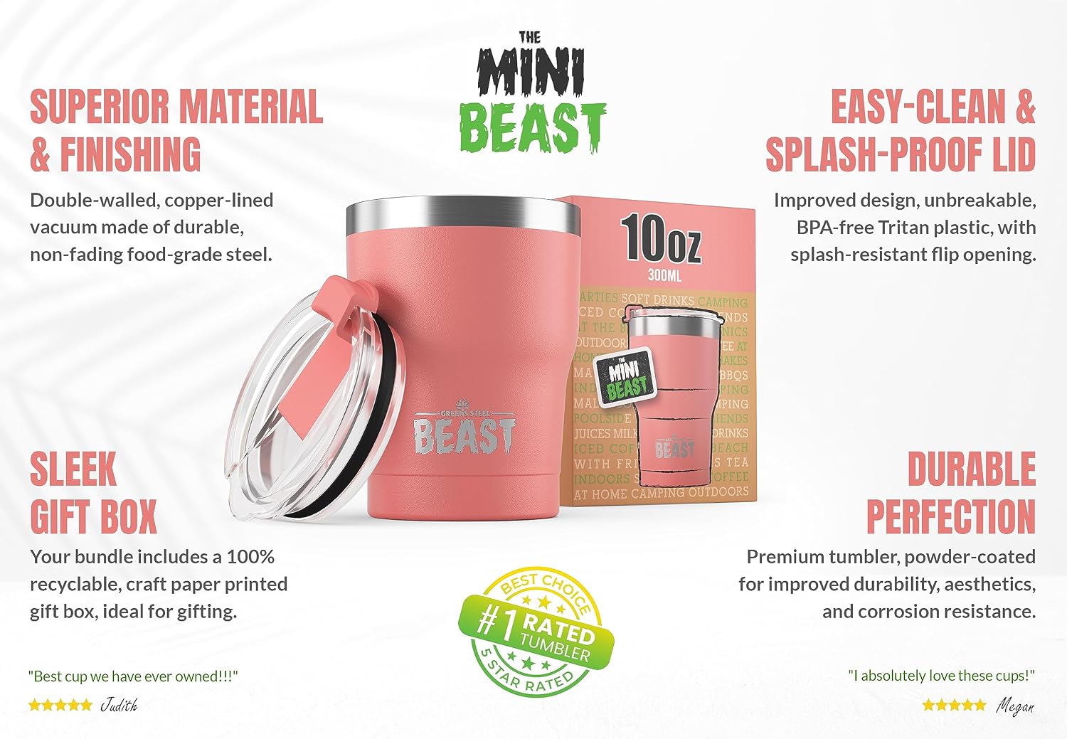 Beast 30 oz Tumbler Stainless Steel Vacuum Insulated Coffee Ice Cup Double Wall Travel Flask (Cupcake Pink)
