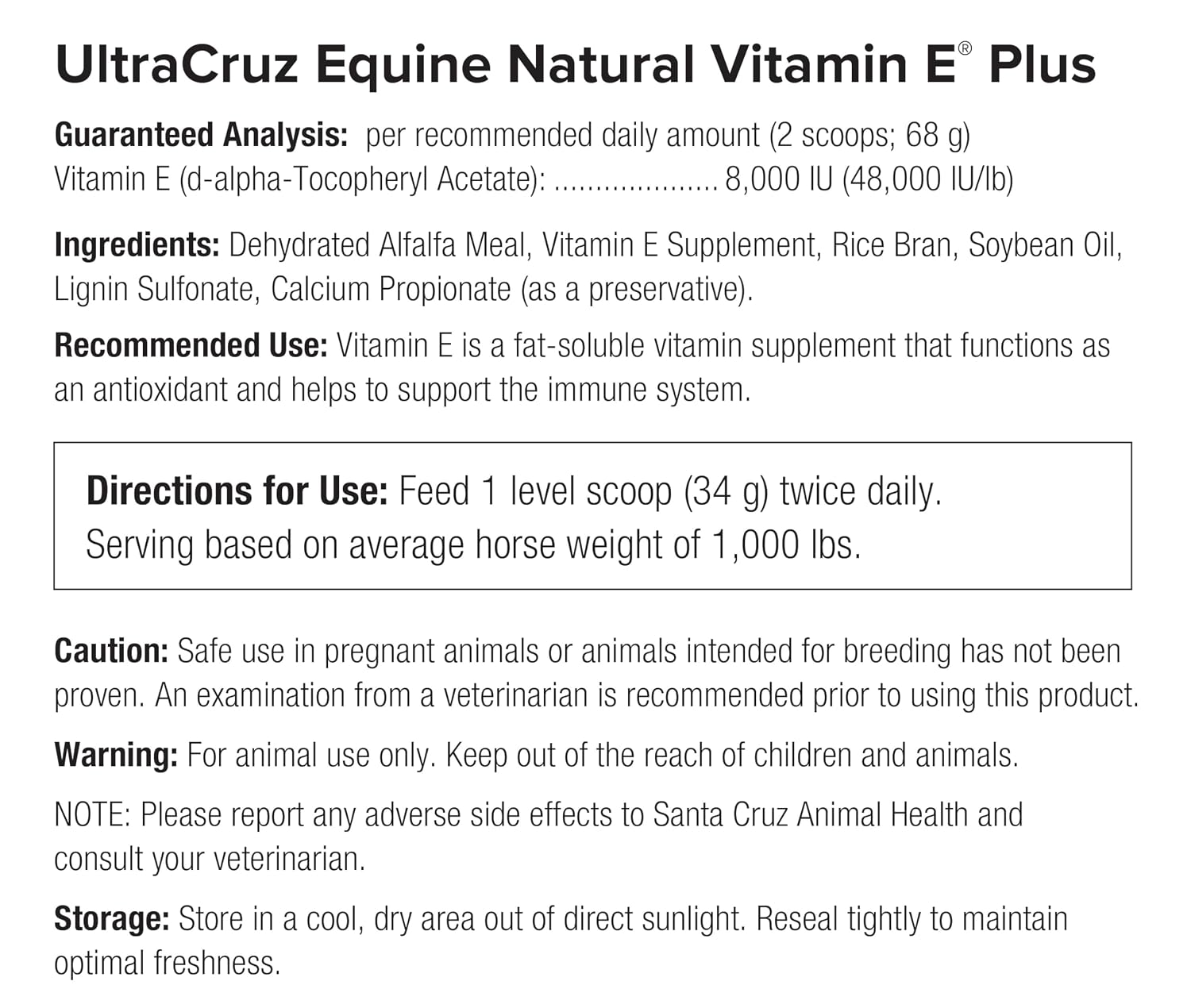 Ultracruz Equine Natural Vitamin E® Plus, 25 lb