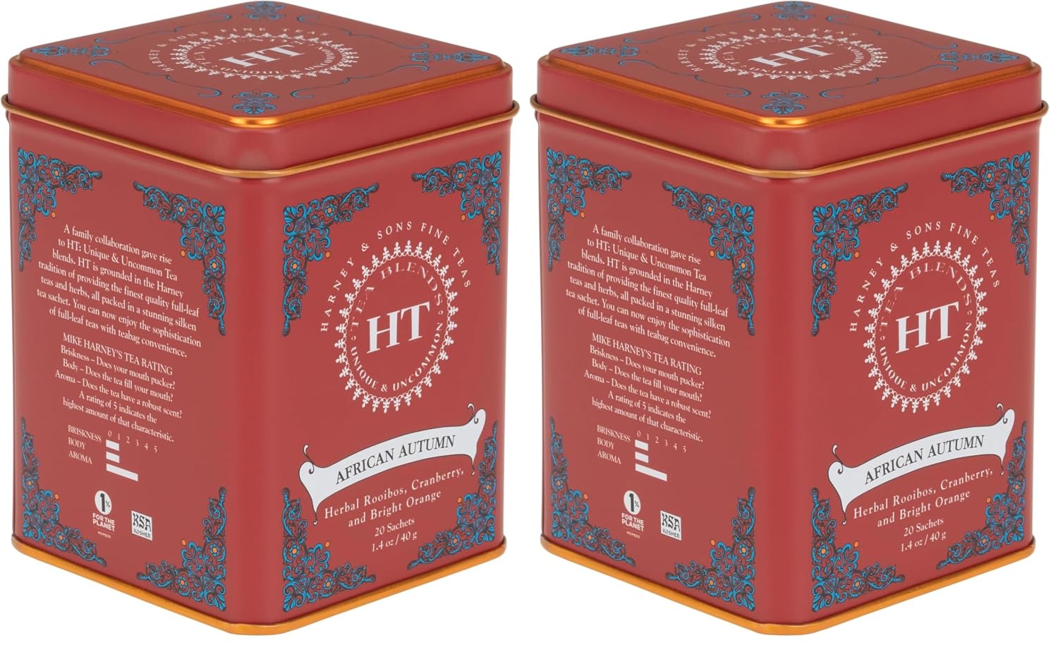 Harney & Sons HT Organic Supreme Green Tea, 20 Sachets, Tea Tin | Organic green tea with 20 sachets in a reusable tea tin. Caffeinated.