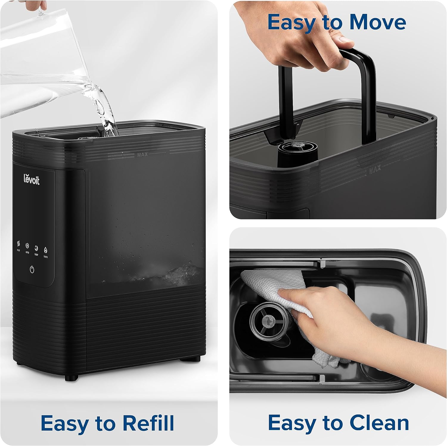 Levoit Humidifiers for Bedroom Large Room, 6L, 60H Runtime, 26dB, Smart App