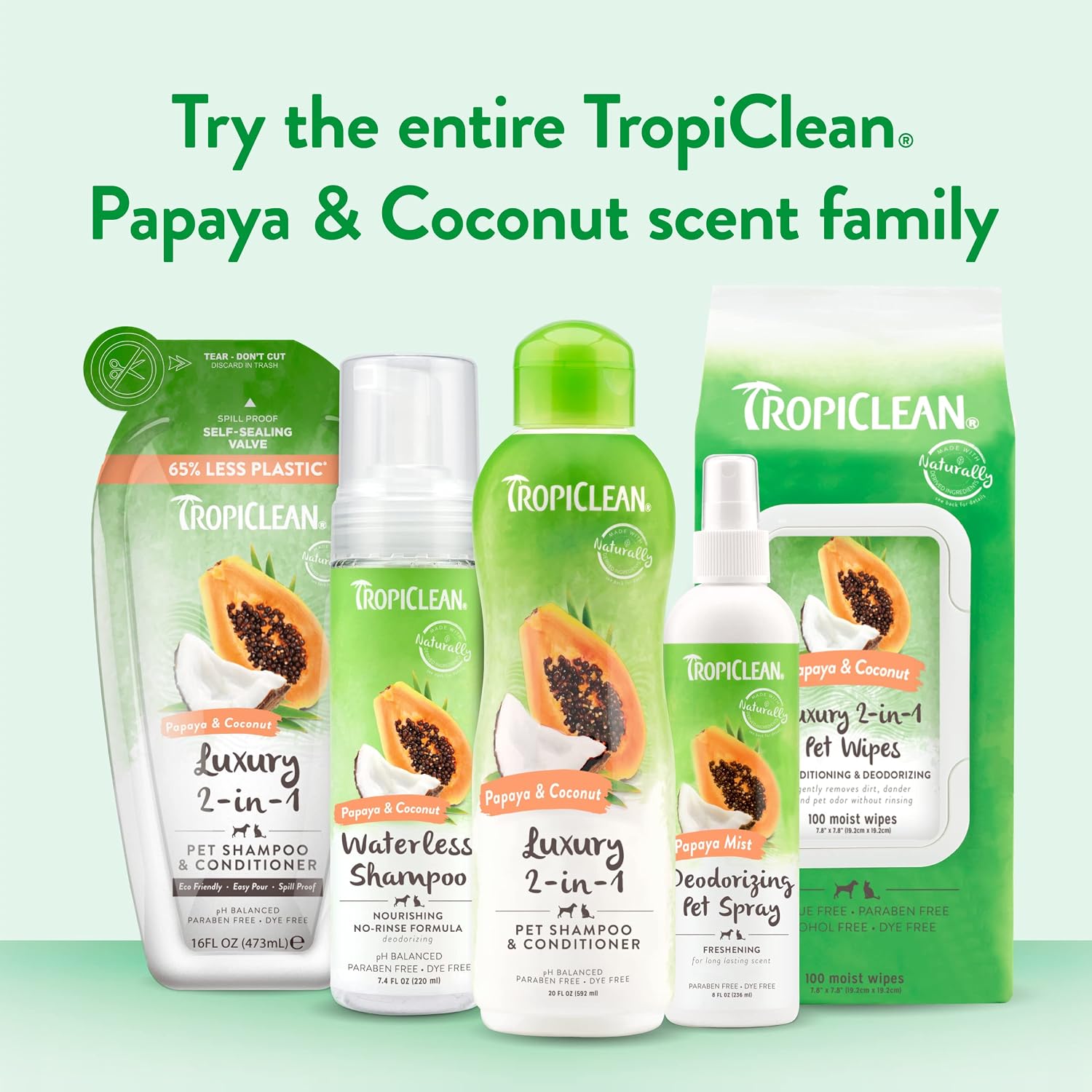 TropiClean Deodorizing Dog Shampoo, Berry & Coconut Scent, 2.5 Gallon