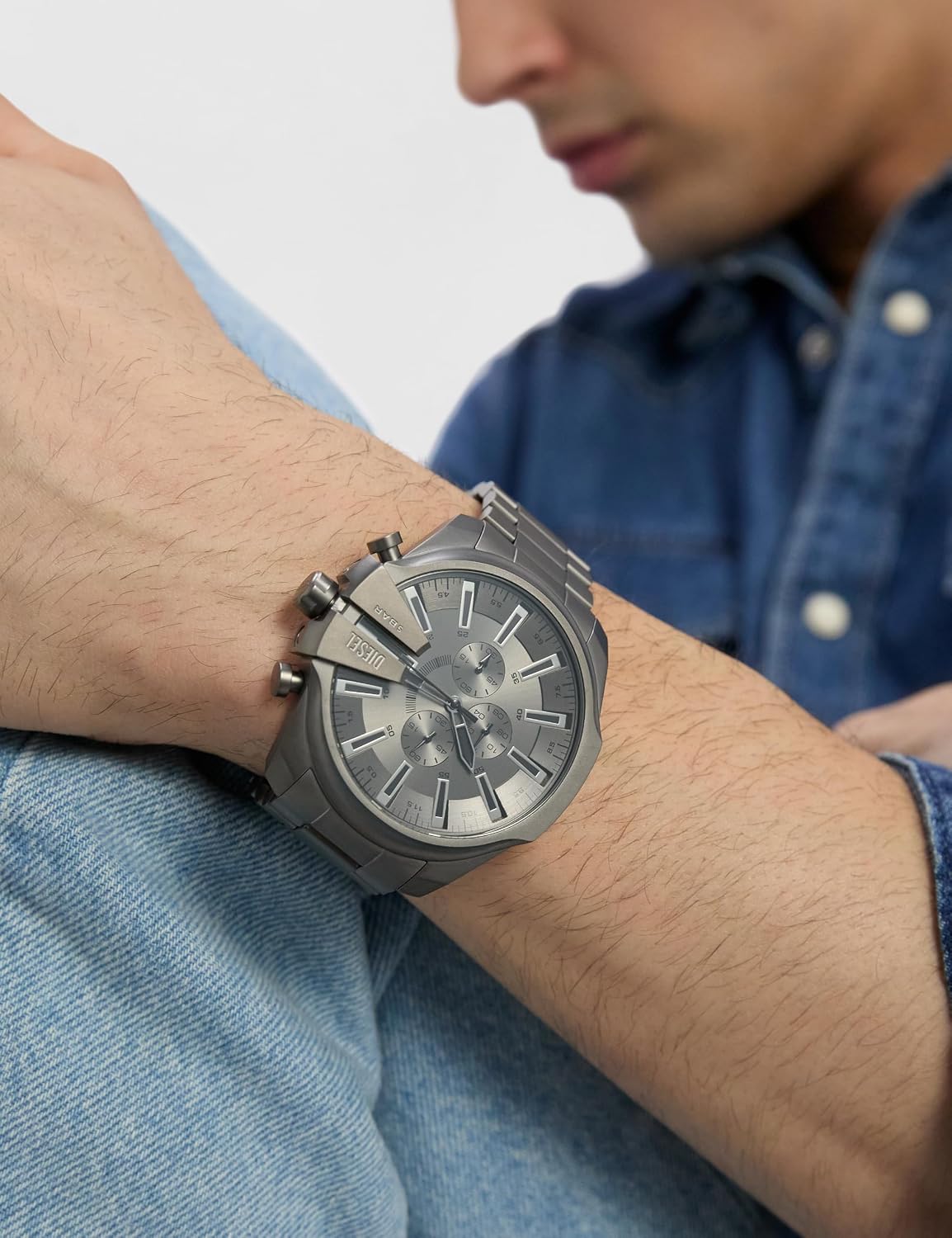 Diesel Mega Chief Watch for Men, Chronograph Men's Watch