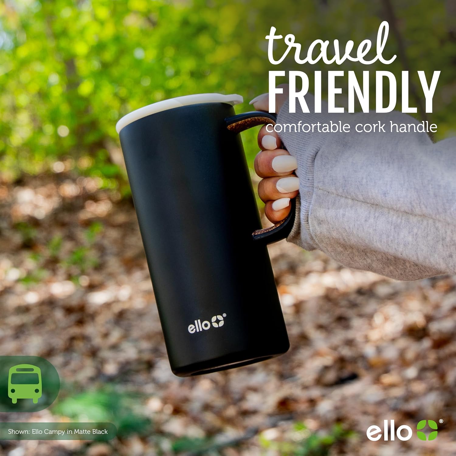 Ello Campy 18oz Insulated Stainless Steel Travel Mug with Handle, Avalon Sea