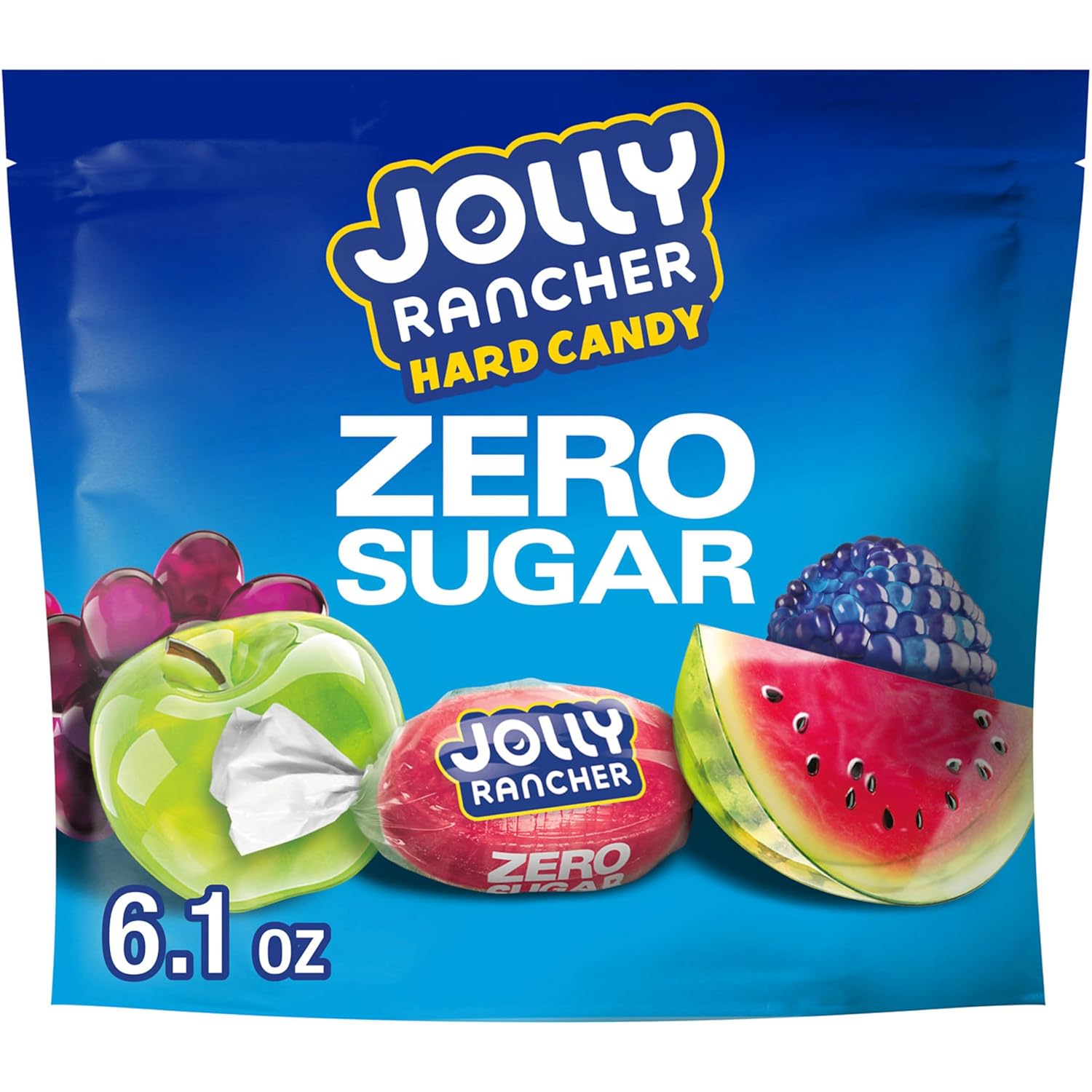 JOLLY RANCHER Zero Sugar Assorted Fruit Hard Candy Bulk Bag, 6.1 oz