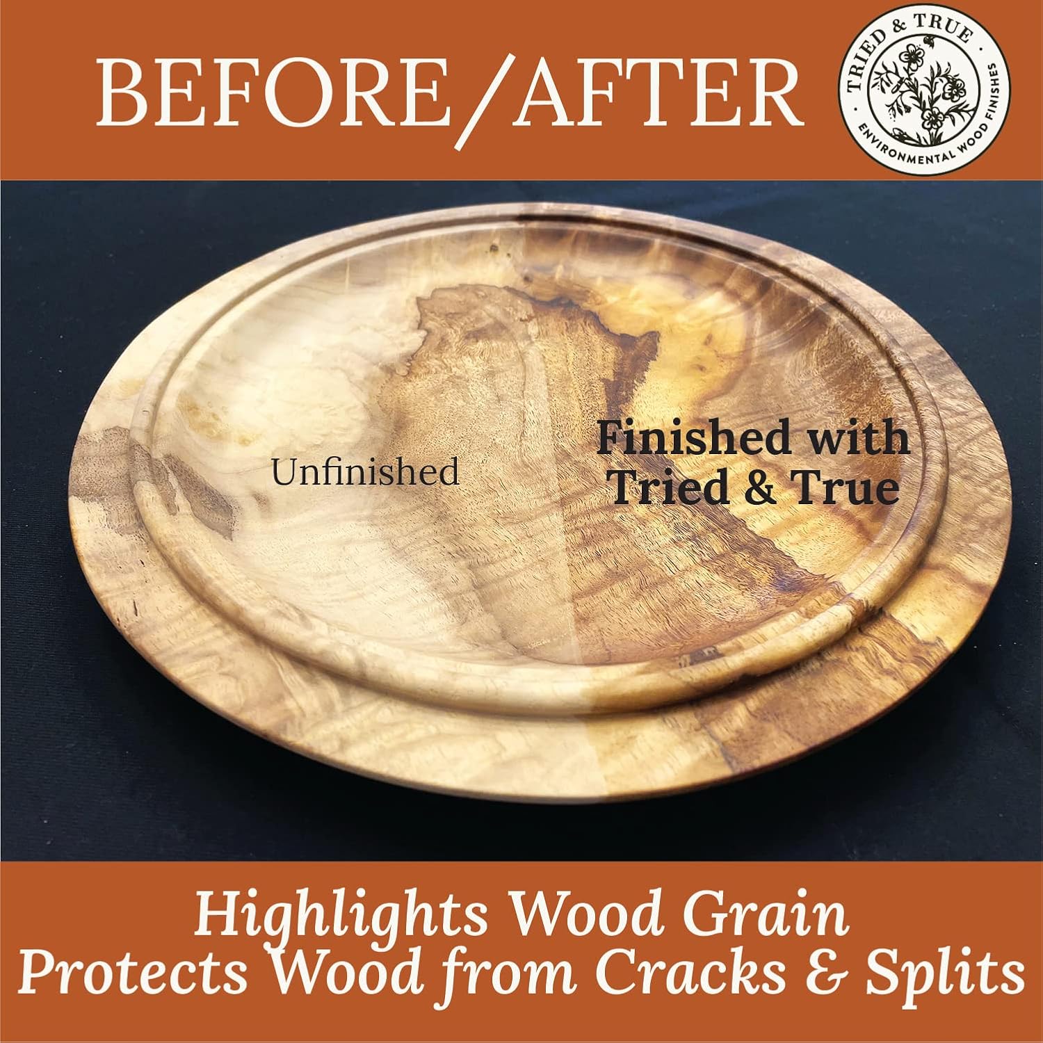 Tried & True Danish Oil, Pure Polymerized Linseed Oil Wood Finish, Pint | Ideal for Furniture, Rustic Pieces, & Priming Wood for Other Oil or Epoxy-Based Products, Food Safe, Simple, Fast Curing