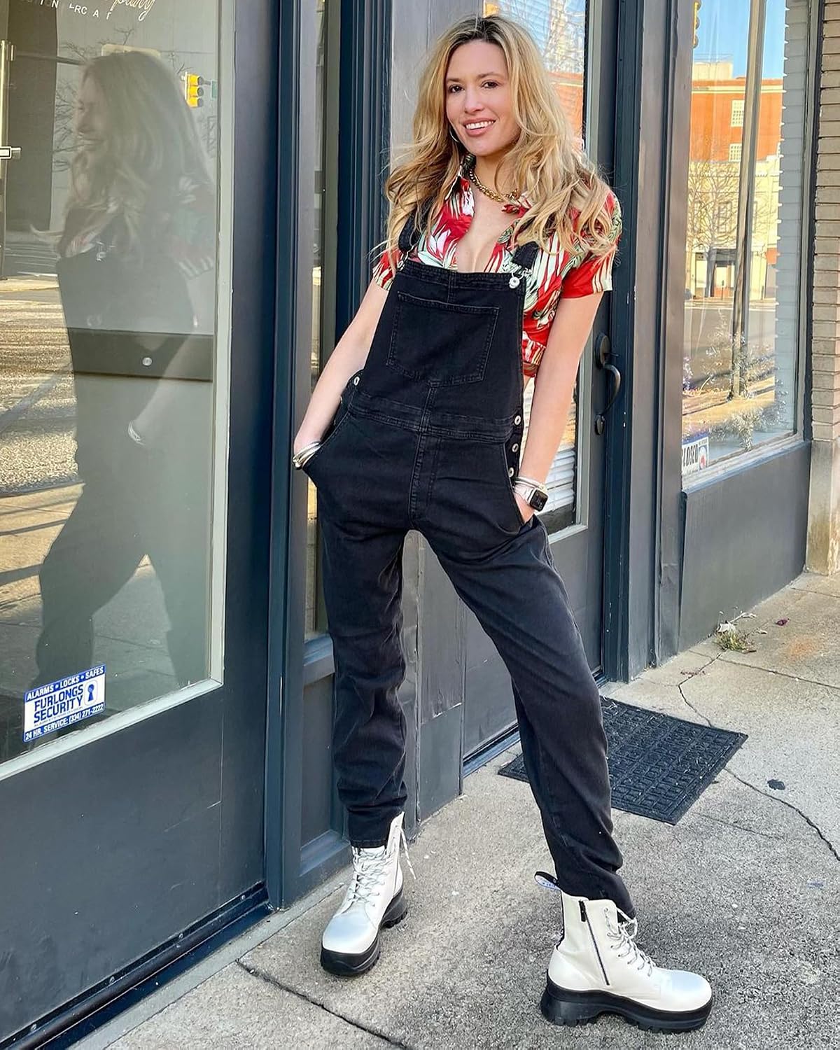 LookbookStore Denim Overalls for Women Dressy Stretch Bib Jean Jumpsuits