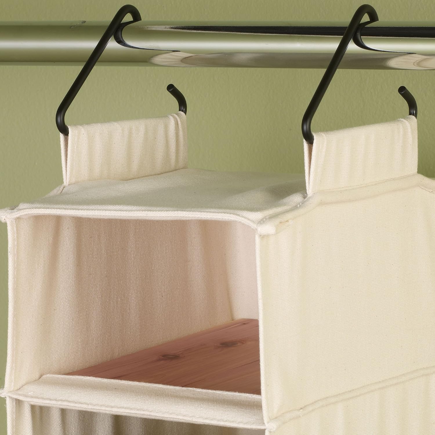 Household Essentials Canvas Sweater Storage Bags, 2-Pack, Breathable Cotton, Under-Bed Zippered Storage with Clear Top Window, Stackable, Cedar Insert Compatible (Not Included), Natural