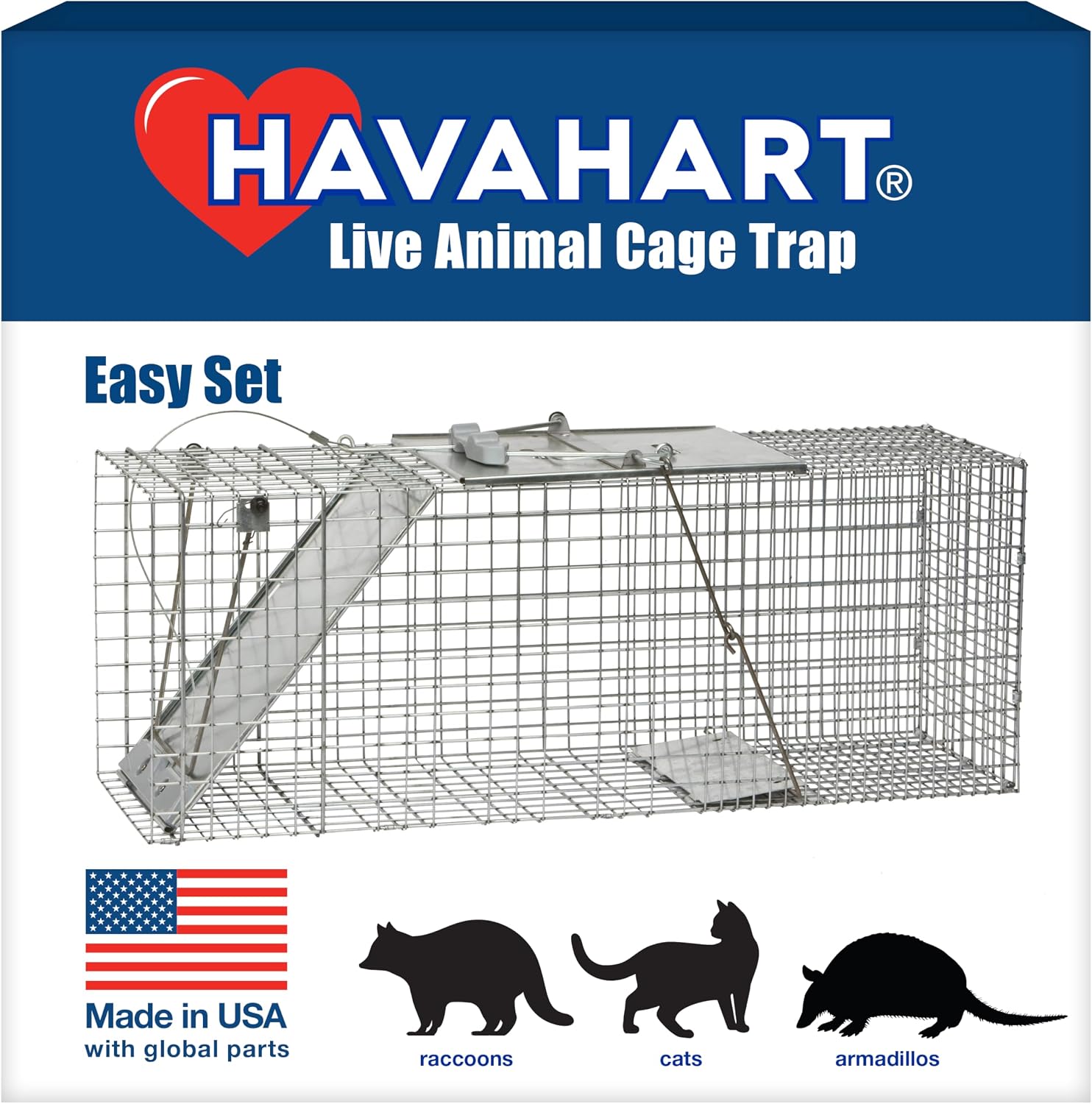 Havahart 1085 Large 1-Door Easy Set Humane Live Animal Trap for Armadillos, Cats, Groundhogs, Muskrats, Opossums, Raccoons