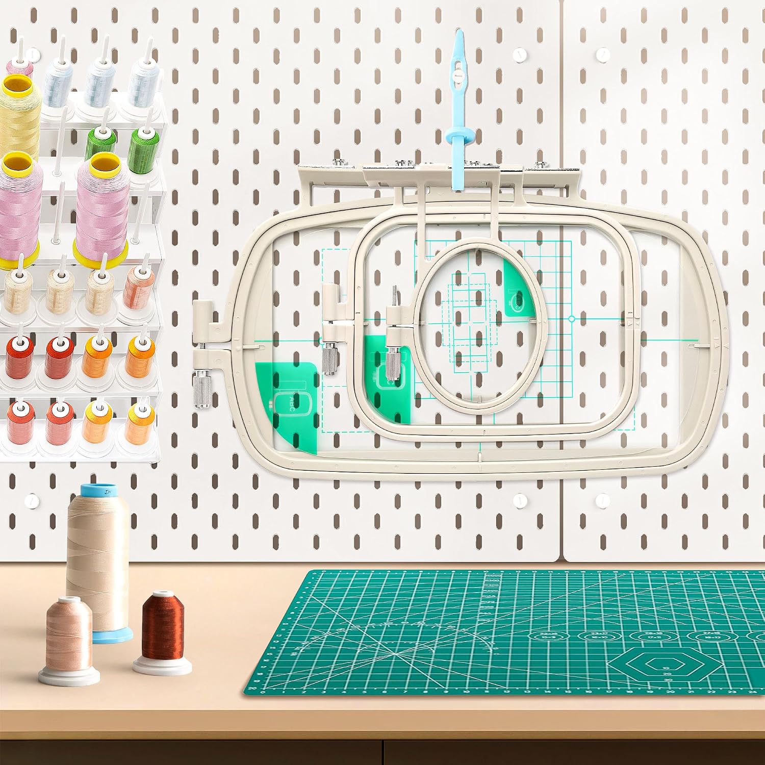 Sew Tech 3pcs Embroidery Hoops for Brother, 1x2.5 4x4 4x6.75in Frame Set