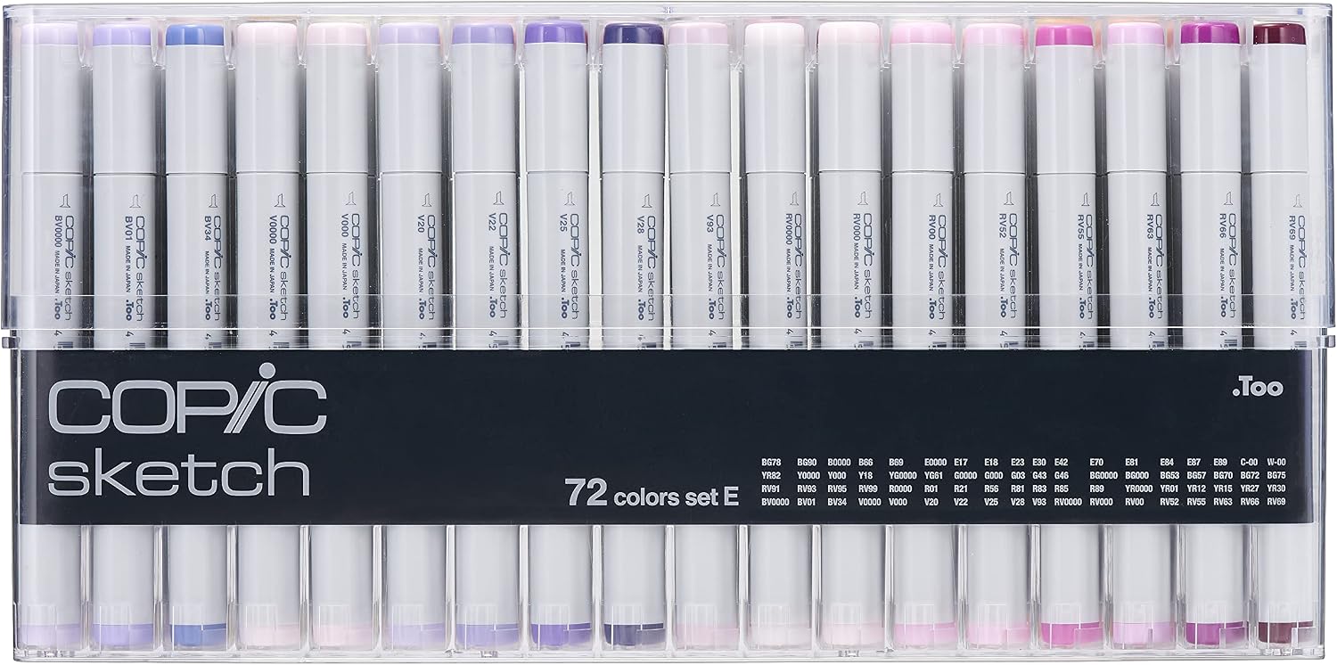 Copic Sketch, Ultra-blendable Alcohol Markers, 72pc Set B