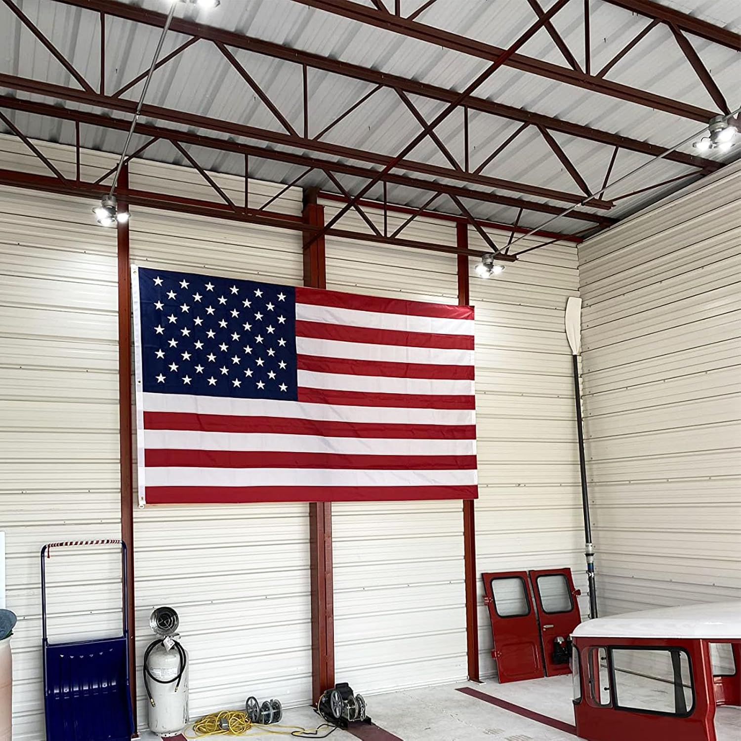 TOPFLAGS American Flag 4x6 Heavy Duty Outdoor US Flags for Outside Embroidered Stars USA Banner Sewn Stripes with Brass Grommets Vibrant Color