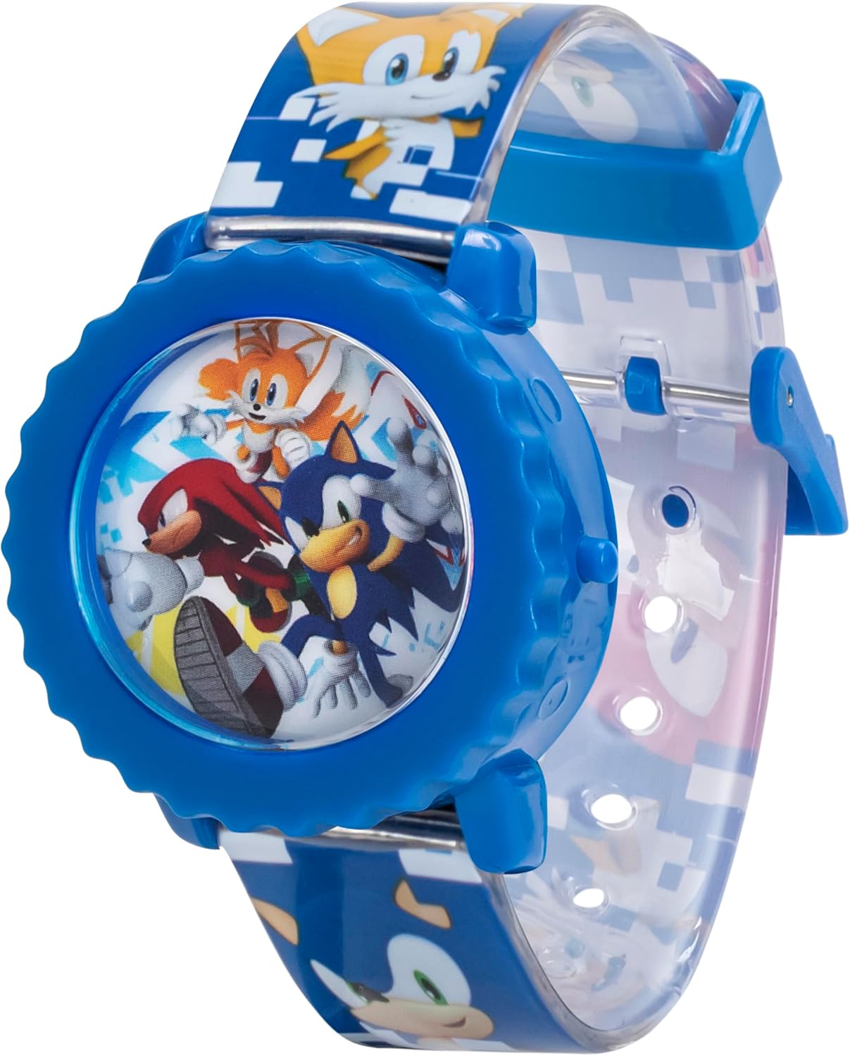 Sonic The Hedgehog Kids Digital Watch – Flashing LED Light-Up Display, Easy-to-Read Time, Adjustable Strap