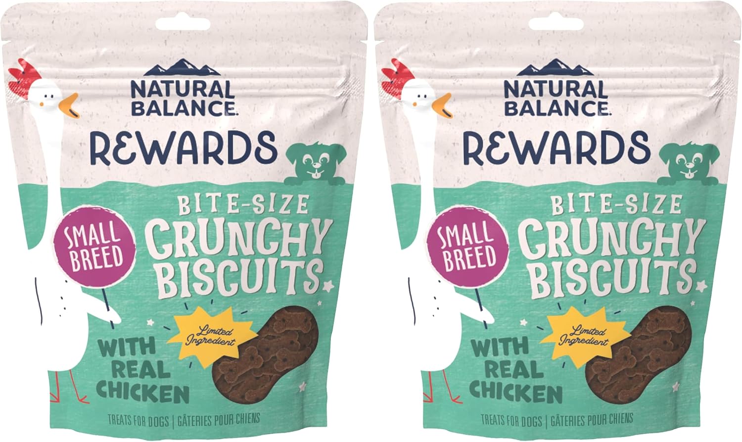 Natural Balance Limited Ingredient Rewards Crunchy Biscuits, Bite-Size Grain-Free Dog Treats for Small-Breed Dogs, Made with Real Venison, 8 Ounce (Pack of 1)