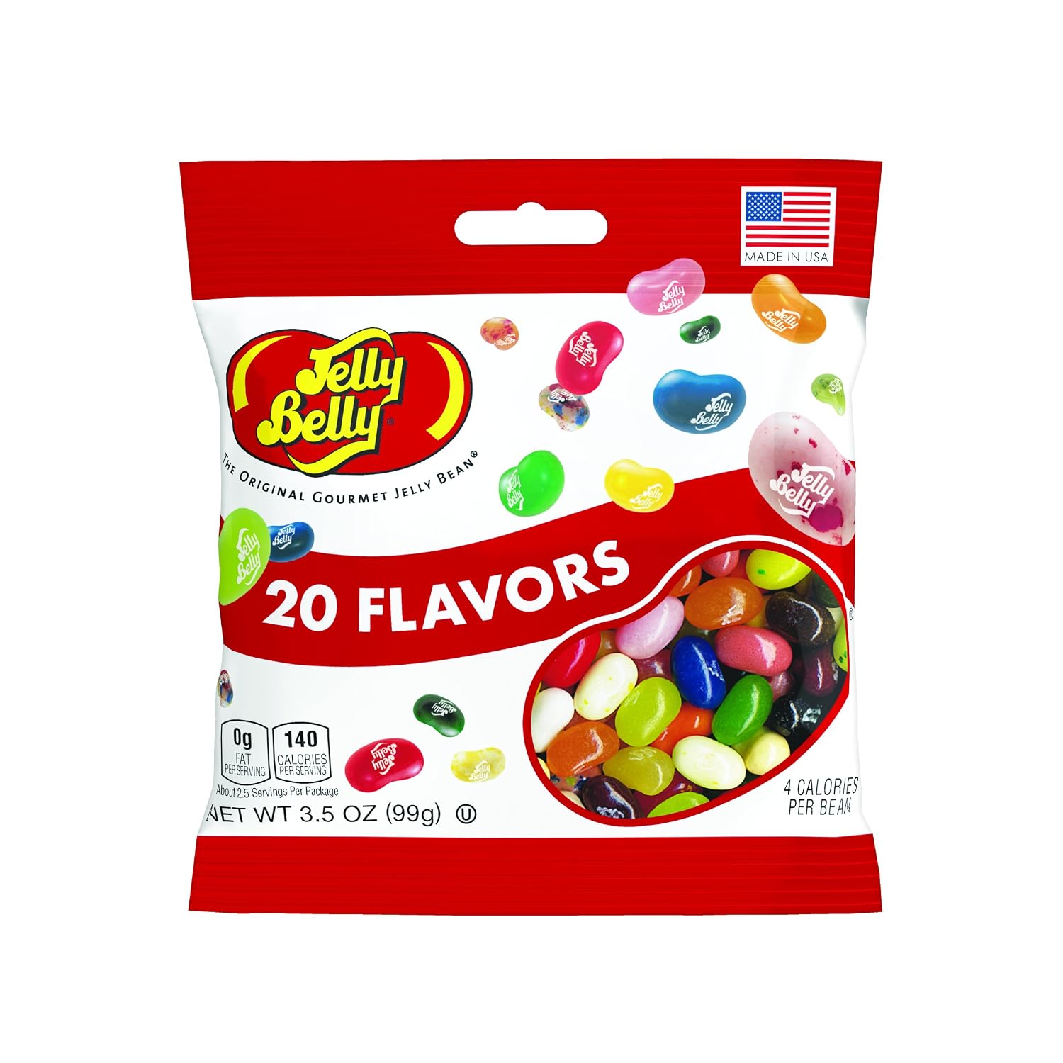 Jelly Belly Jelly Beans, 20 Flavors, .35-oz Trial Size Packs, 80 Count