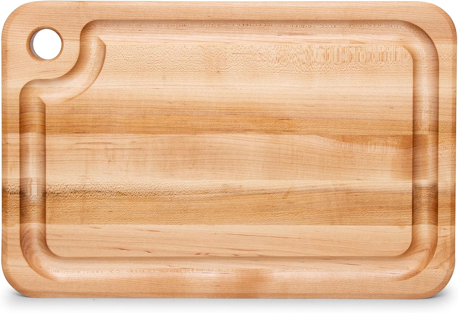 John Boos Prestige Series Rectangular Wooden Maple Cutting Board 16”x10” – 1.25” Thick, 6-lb Reversible Butcher Block with Juice Groove, Edge-Grain & Finger Grip Hole – Made in the USA | 1.25” Thick, 6-lb Butcher Block with Juice Groove, Edge-Grain & Fin…
