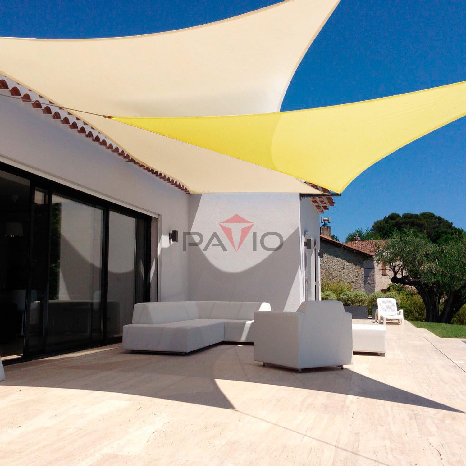 Patio Paradise 16' x 20' Tan Beige Sun Shade Sail Rectangle Canopy - Permeable UV Block Fabric Durable Patio Outdoor - Customized Available