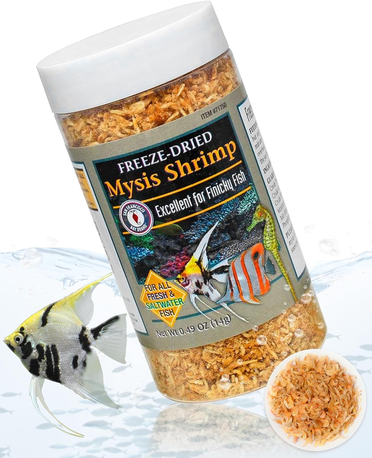 San Francisco Bay Brand Freeze-Dried Mysis Shrimp - Premium Fish Food for Live Fish, Shrimp Food