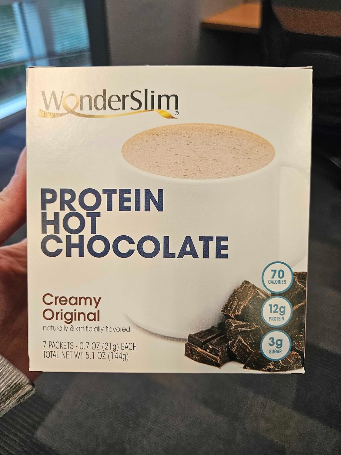 Wonderslim Protein Coffee Drink Mix with Casein Protein – 7 ct (Cappuccino) | With Collagen, 12g Protein, 70 Calories, Low Sugar, 3g Net Carbs, Keto Friendly, Gluten Free, GLP-1 Friendly Coffee Drink Mix