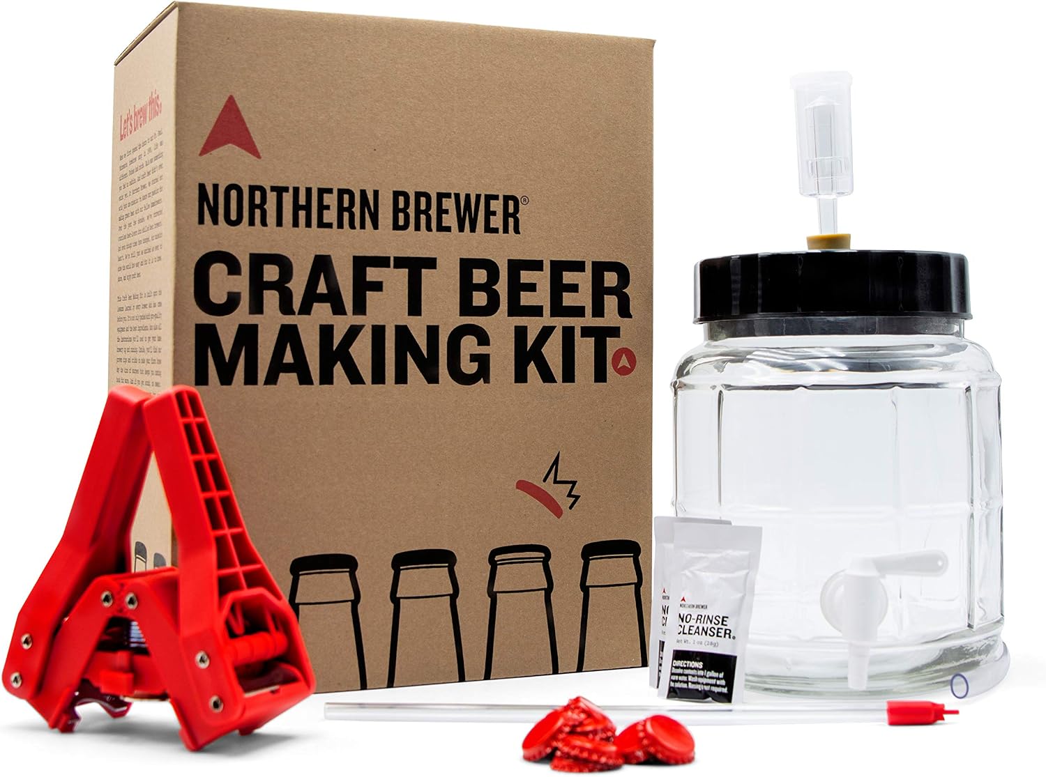 Northern Brewer - Siphonless 1 Gallon Craft Beer Making Starter Kit, Equipment and Beer Recipe Kit (American Wheat)