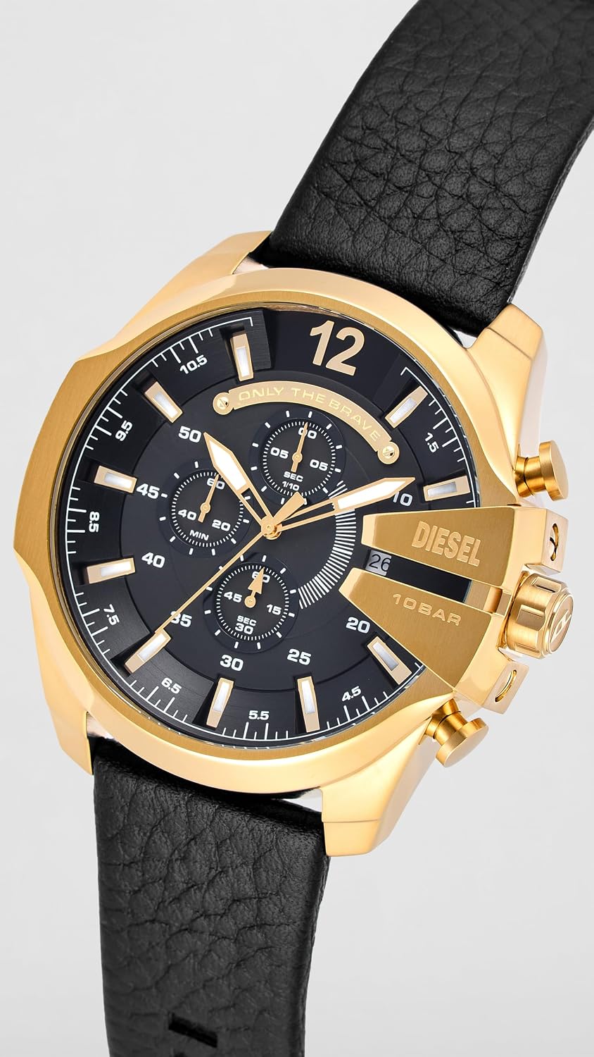 Diesel Mega Chief Watch for Men, Chronograph Men's Watch
