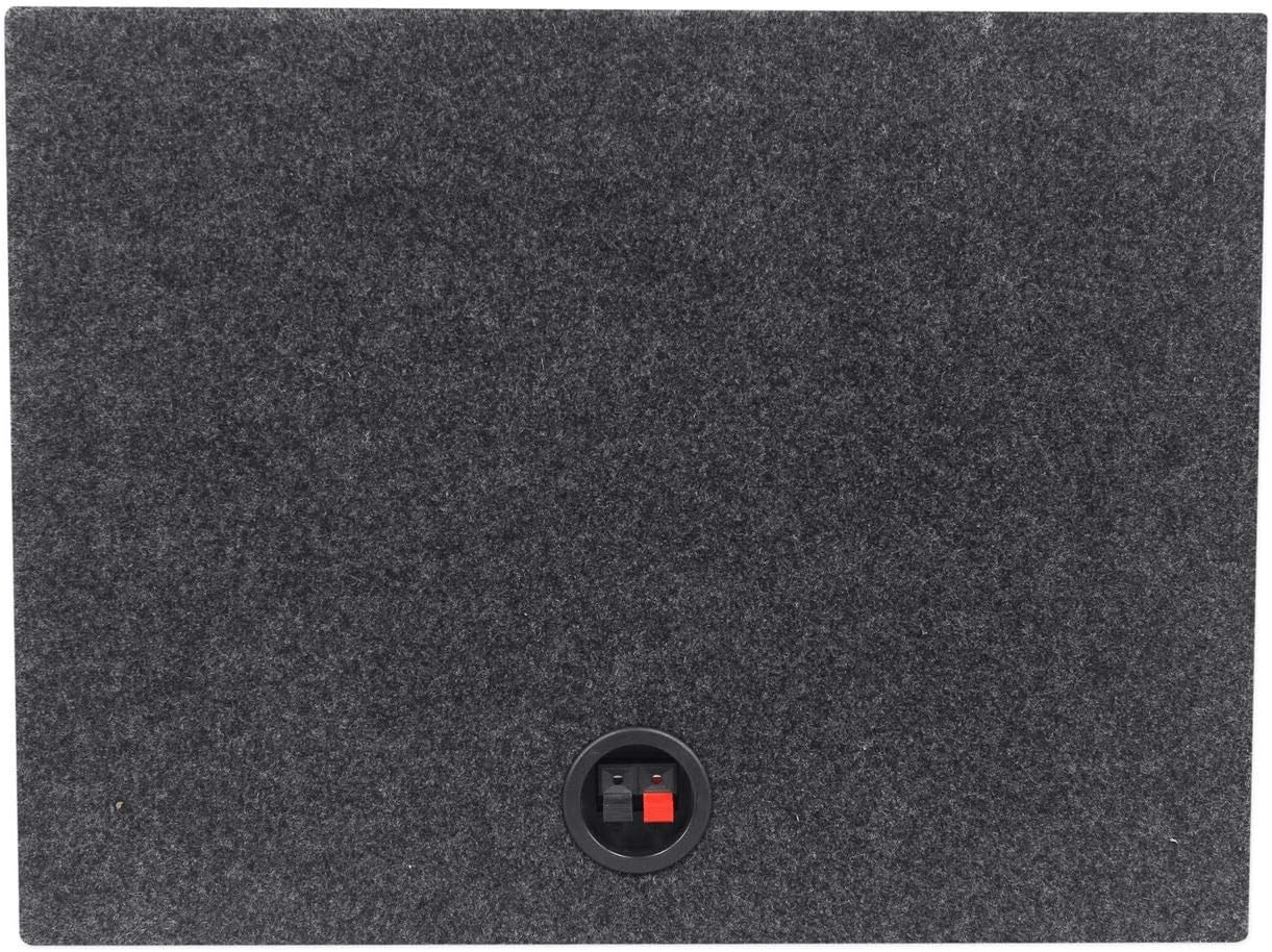 Rockville RSST12 Single 12" Sealed Shallow Car/Truck Subwoofer Enclosure | 0.9 cu.ft., 5/8" MDF, Made in USA, Gold Terminals, 6" Mounting Depth