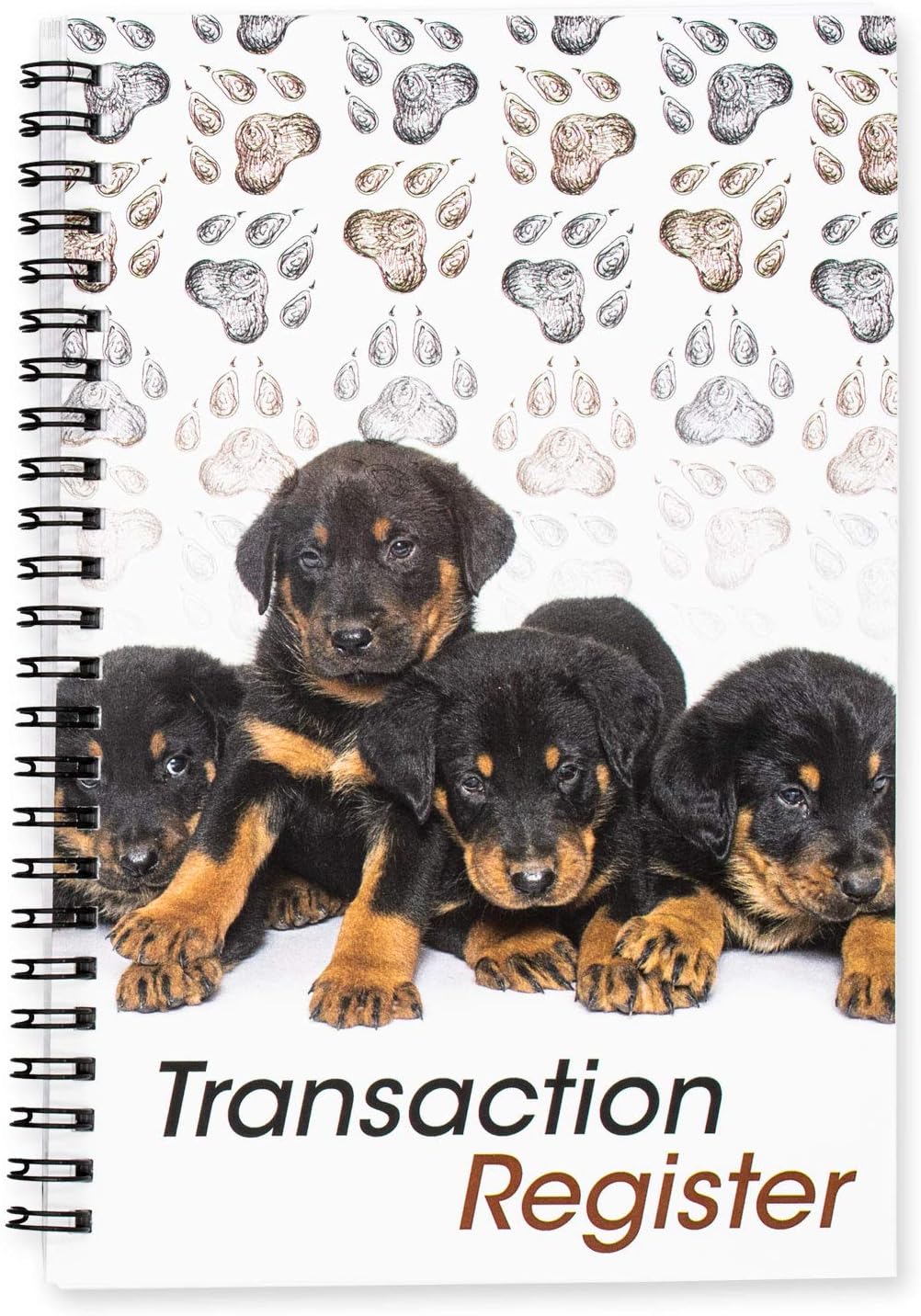 Side Spiral Bound Puppies Checkbook/Transaction Register