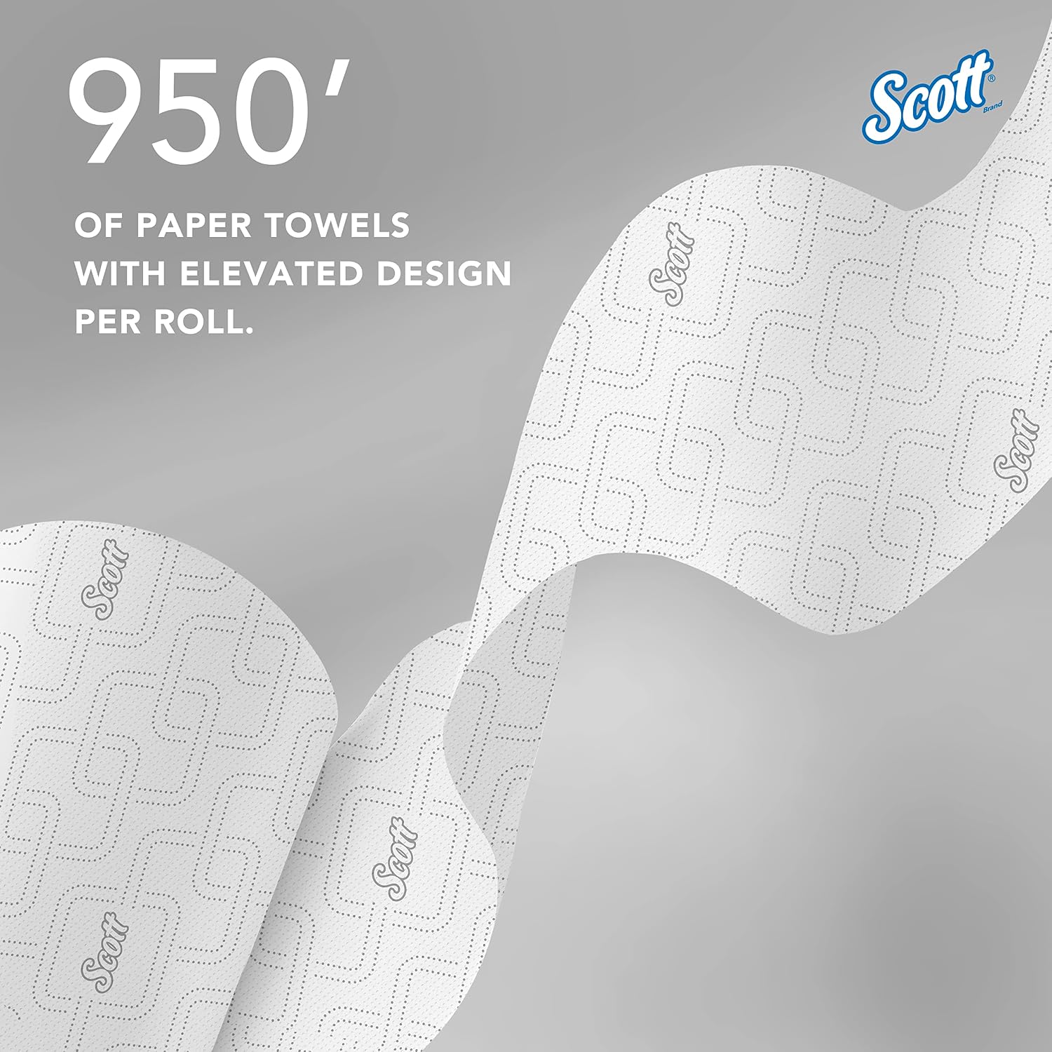 Scott Professional Hard Roll Paper Towels, Bulk, 6 Rolls x 950' (02001) | Purple Core, High-Capacity, Elevated Design, Absorbency Pockets, White, Plus Tier, Compatible with Scott Essential Dispensers