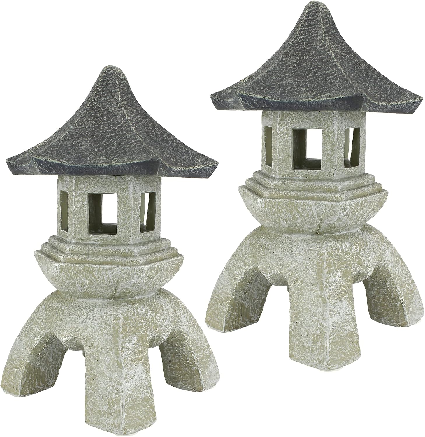 Design toscano ng29870 asian decor pagoda lantern indoor/outdoor statue, 11 inches wide, 11 inches deep, 17 inches high, handcast polyresin, two tone stone finish