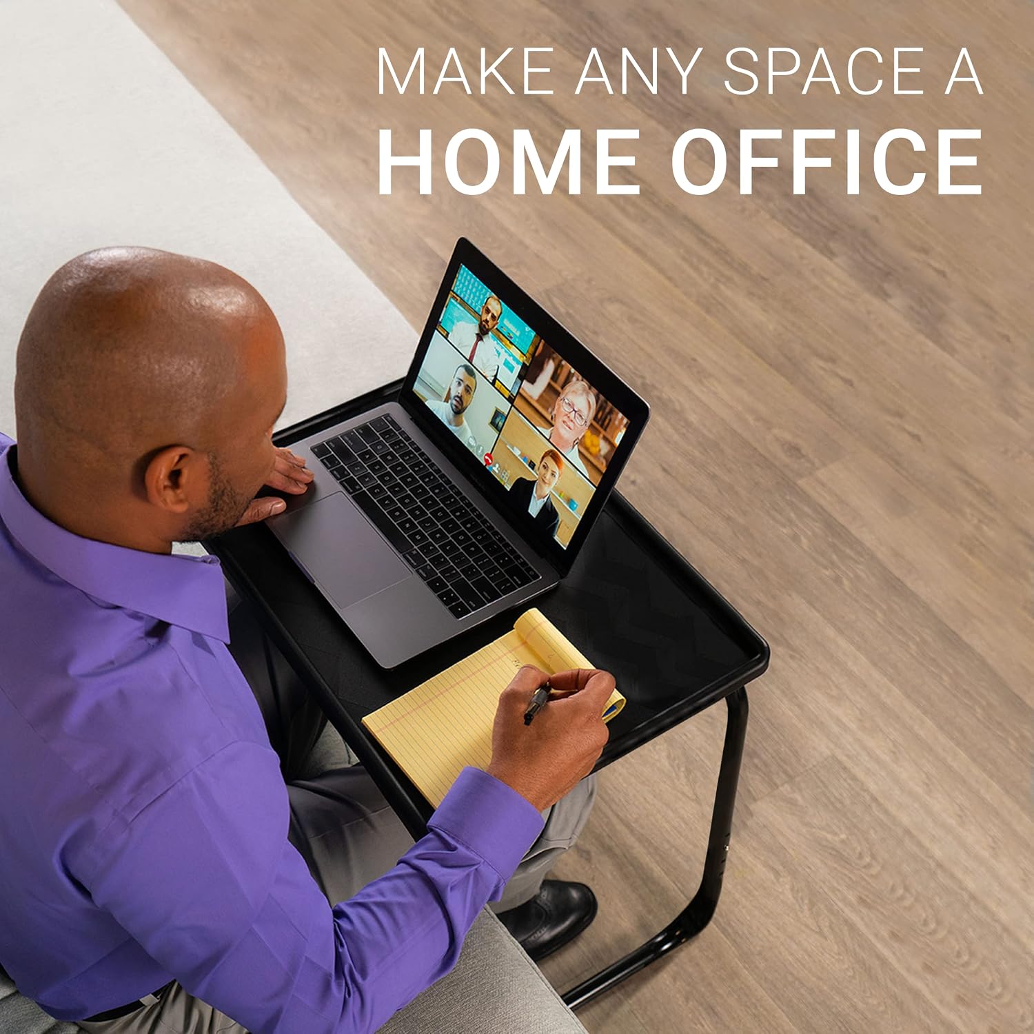 Table-Mate TV Tray Table | Portable Desk Folding Dinner Tray, Couch Table Trays for Eating Snack Food, Portable Laptop Desk, Bed Trays for Eating | Adjustable TV Trays with 3 Angles and Cup Holder