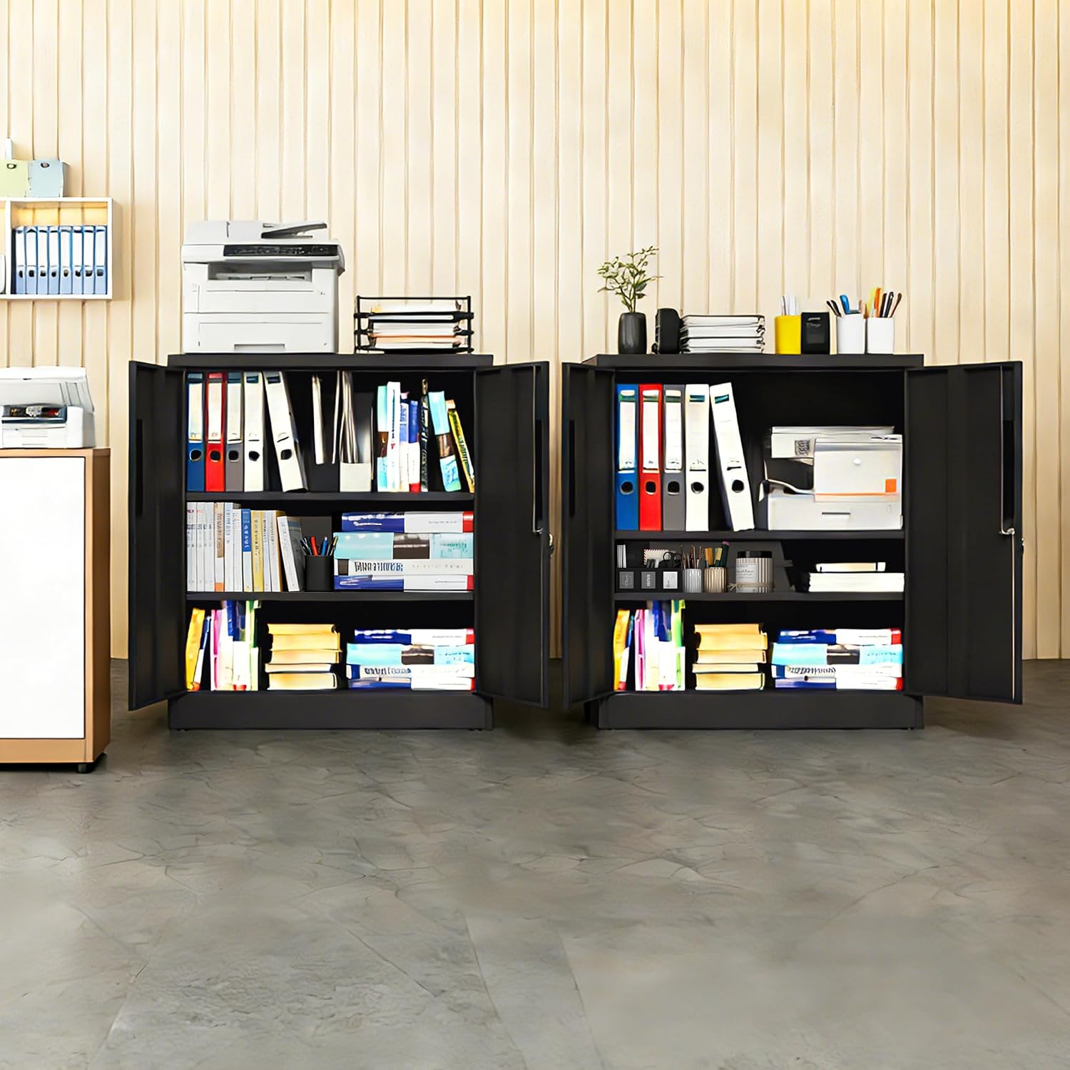 Metal Storage Cabinet for Garage, Tool Cabinet, Utility Cabinet | Wheeled, Rolling Tool Cabinet, 6 Drawers, Top Countertop, Pegboard, Assembly Required, Black