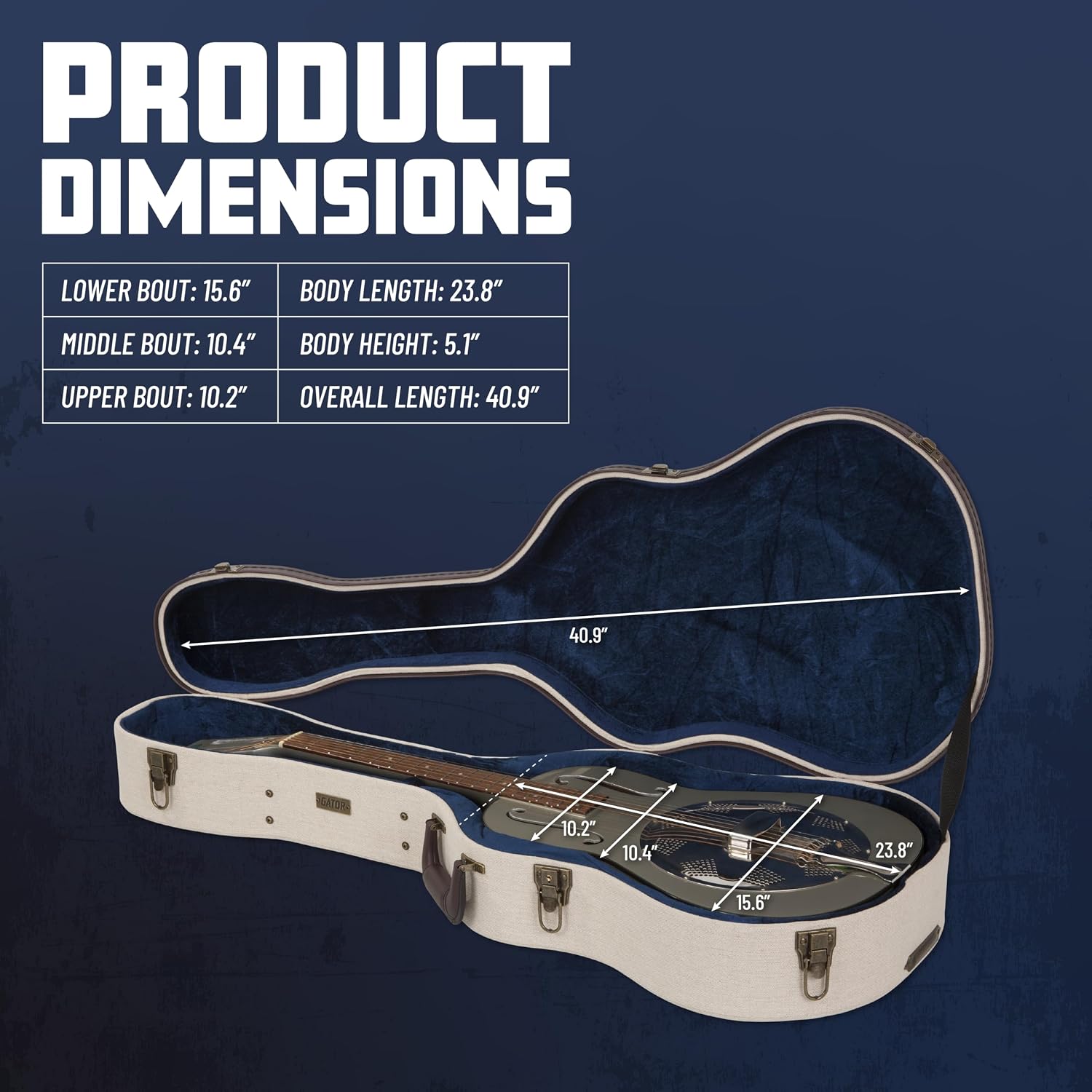 Gator Cases Journeyman Series Deluxe Wood Case for Resonator Style Acoustic Guitars (GW-JW RESO)