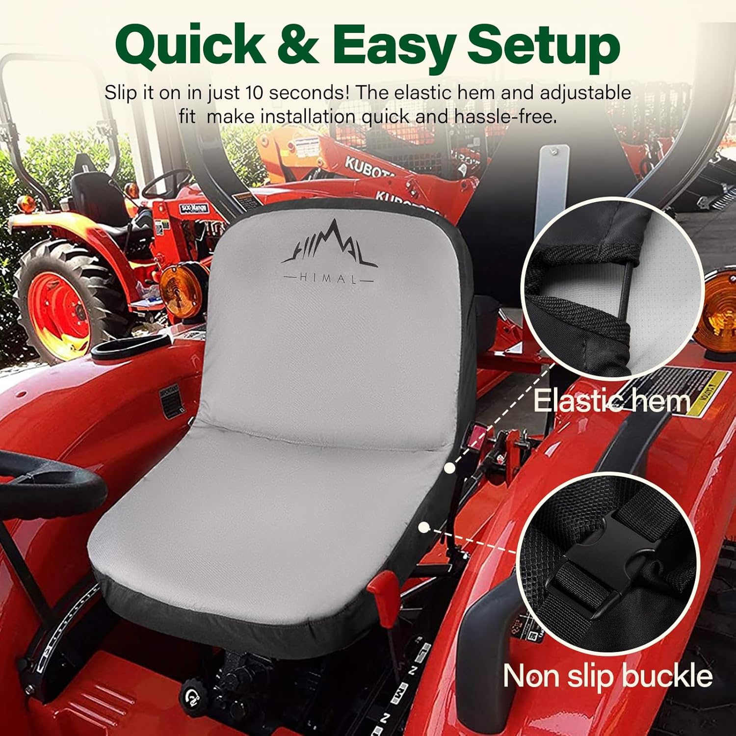 Himal Riding Lawn Mower Seat Cover, Durable 600D Polyester Oxford Durable Tractor Seat Cover,Large