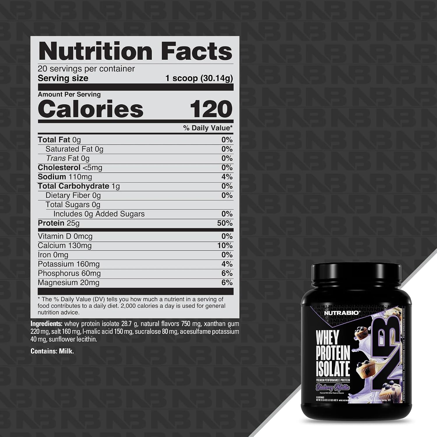 NutraBio 100% Whey Protein Isolate Protein Powder, 25g Protein with Complete Amino Acid Profile, Non-GMO, Soy & Gluten Free, Low Carb, Low Calorie Whey Protein Powder, Raw Unflavored, 20 Servings