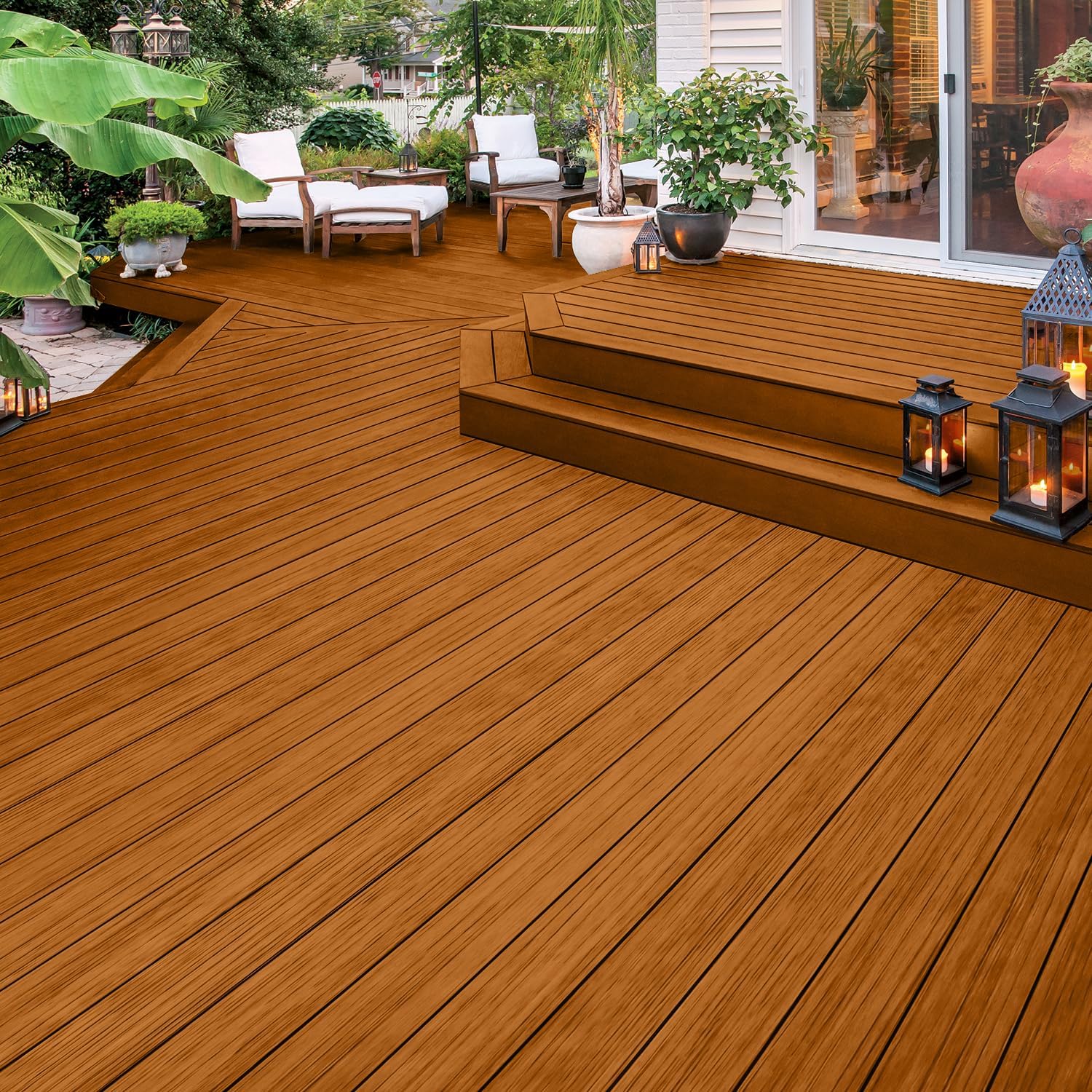 Flood CWF-UV 5 gal Honey Gold Transparent Exterior Wood Stain & Sealer | Oil-Based Penetrating Deck, Fence & Siding Stain, Water Repellent UV