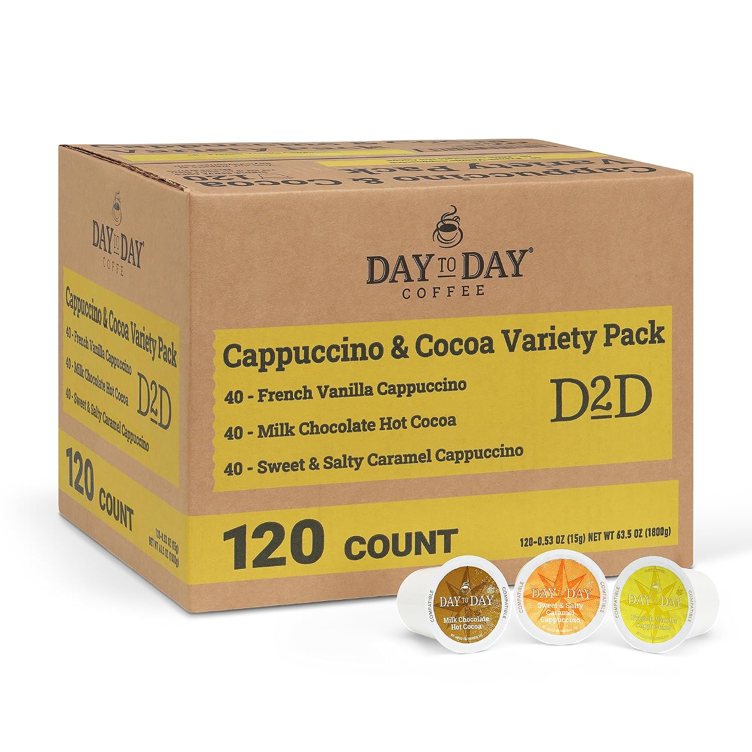Day To Day Coffee Pods, Breakfast Blend Medium Roast, 120 Count K-Cup | Compatible with Keurig K-Cup brewers. Bulk single serve pods for everyday morning coffee at home, office or breakroom
