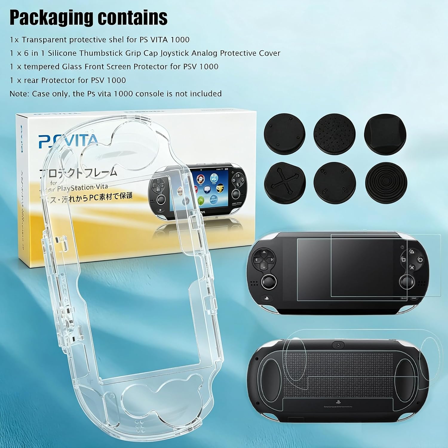 Ultra Clear Crystal Transparent Hard Shell Protective Case Cover Skin for Sony PlayStation PS Vita PSV 1000 PCH-1000 Console