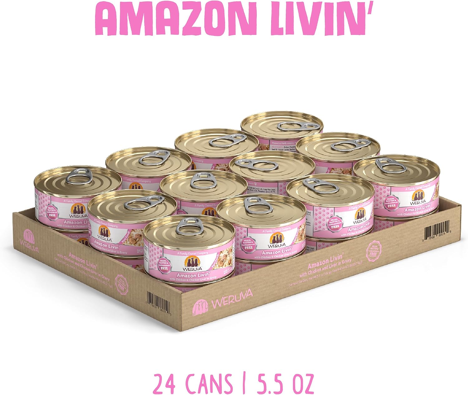 Weruva Classic Cat Food, Paw Lickin’ Chicken with Chicken Breast in Gravy, 3oz Can (Pack of 24)