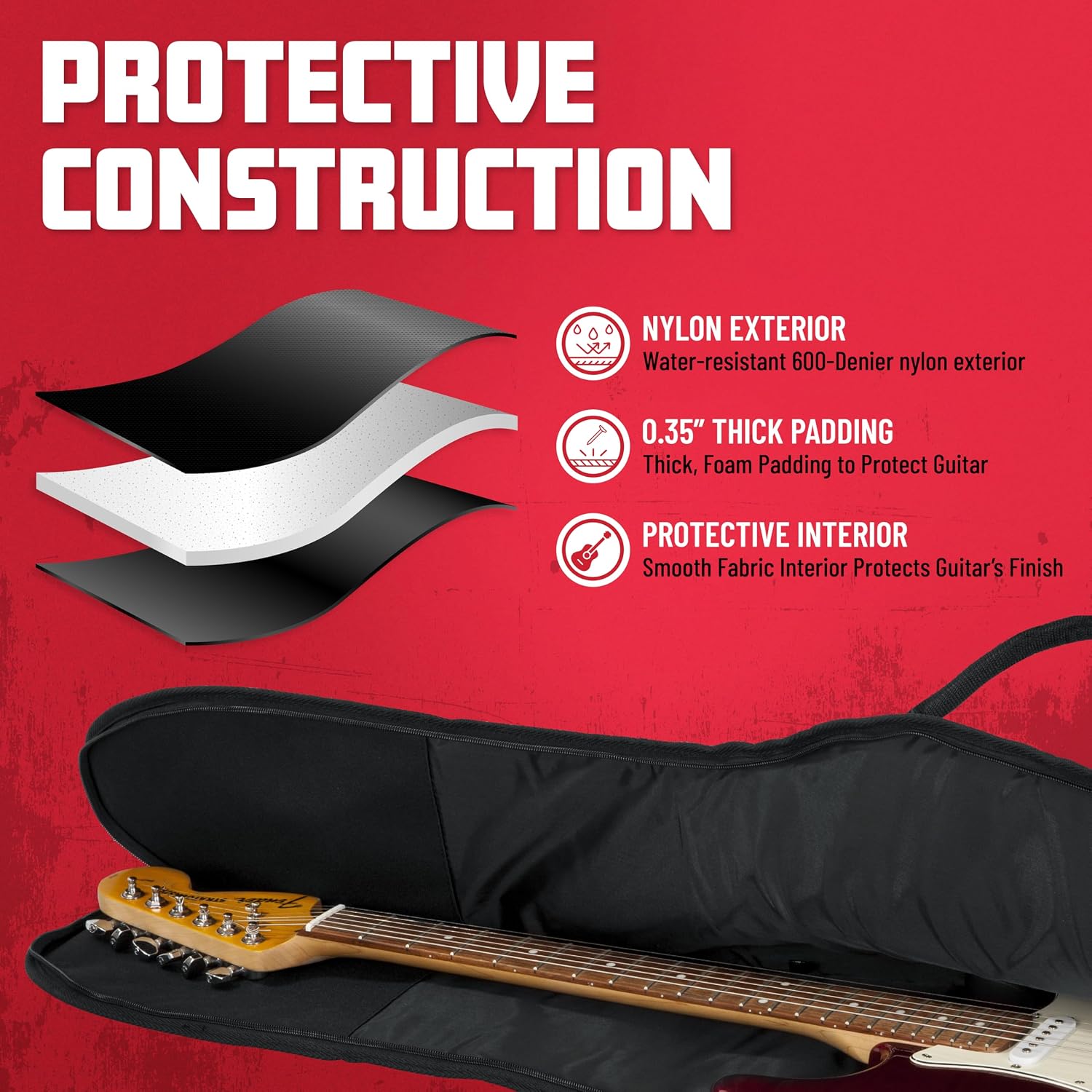 Gator Cases Foam Padded Guitar Gig Bag for Extreme Style Guitar Bodies, Fits Flying V, Explorer, Warlock, and More, up to 47.5" in Length (GBE-EXREME)